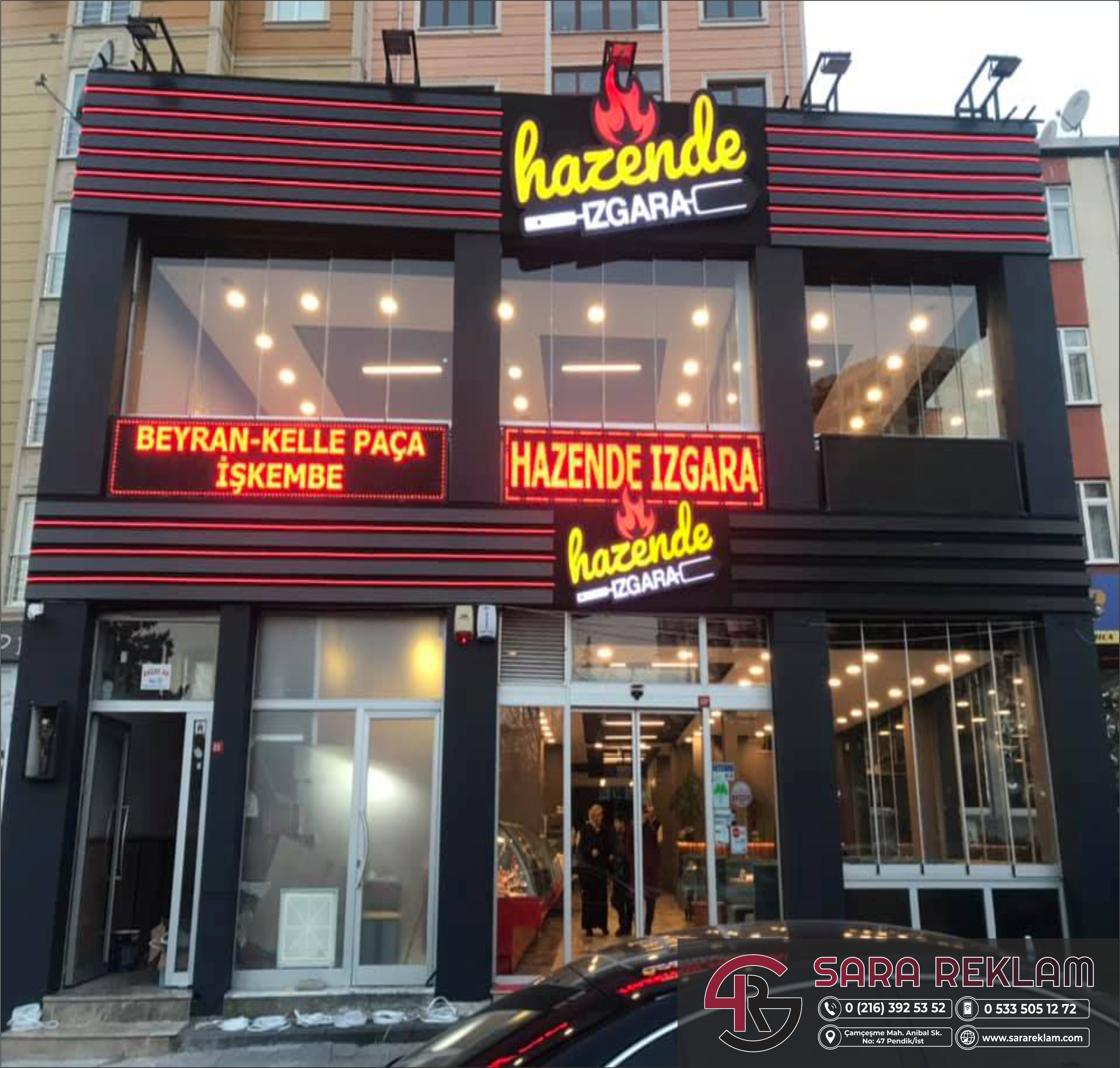  alüminyum logo ışıklı cephe uygulama